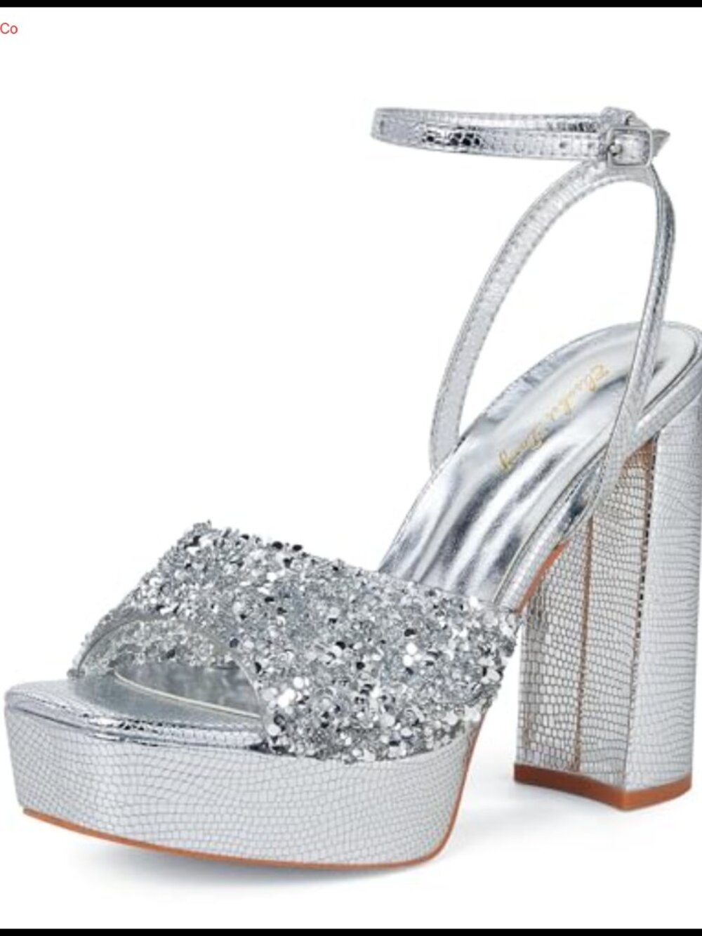 Women's Platform Rhinestone Square Toe Chunky Heeled Sandals Party Prom